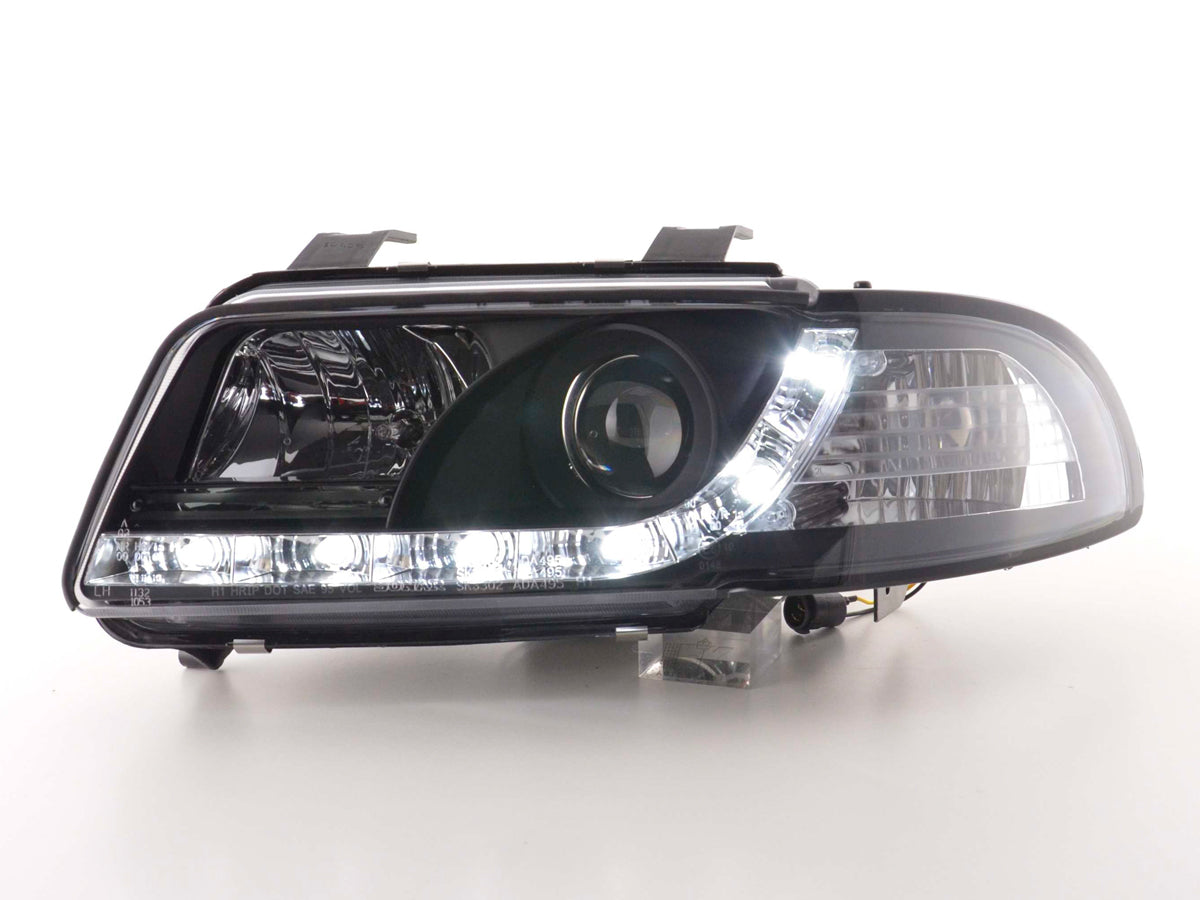 Scheinwerfer Set Daylight LED Tagfahrlicht Audi A4 B5 8D 94-99 schwarz Scheinwerfer Set Daylight LED Tagfahrlicht Audi A4 B5 8D 94-99 schwarz